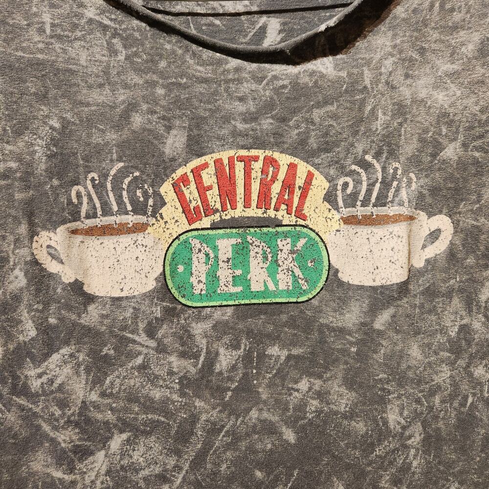 Friends 'Central Perk' Grey Sz Small Distressed Lightweight Juniors Y2K Pheobe - Picture 2 of 7